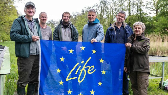 Johan Auwerx, Jeroen Speybroeck, Loïc van Doorn (alle Research Institute for Nature and Forests (INBO)), Dr. Christian Göcking (NABU-Naturschutzstation Münsterland, Tom Andries und Lily Gora (beide Agency for Nature and Forests (ANB)