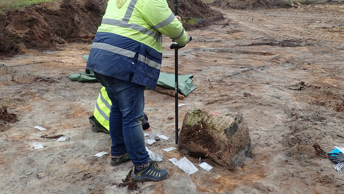 Einmessen archäologischer Funde