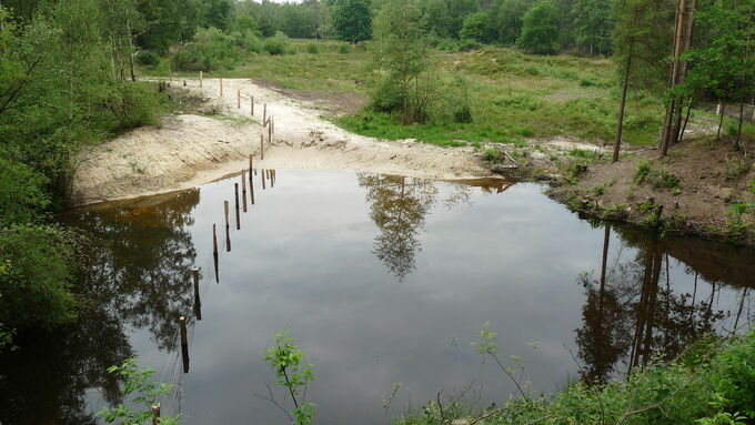 After the installation of a fence, the waterbody is now well protected.