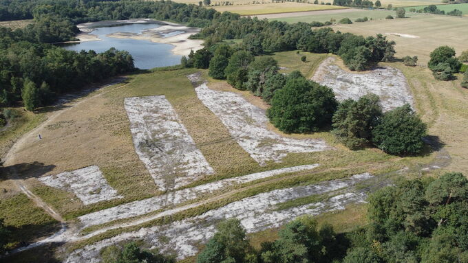 Die Maßnahmenfläche im Luftbild nach Abschluss der Arbeiten